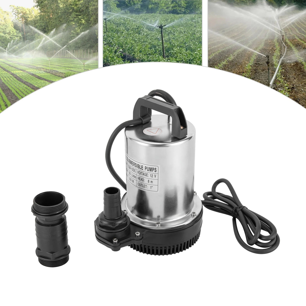 Pompe submersible 12V eaux usées 160 W - 6000 L/h