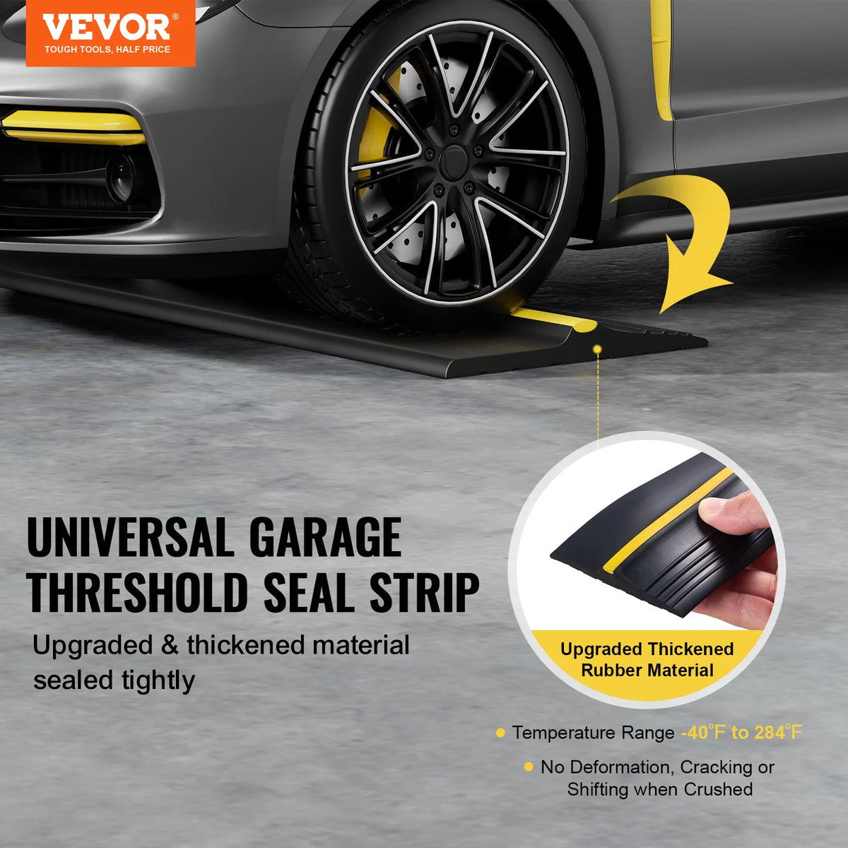 Seuil d'étanchéité PVC pour porte de garage — 3 longueurs