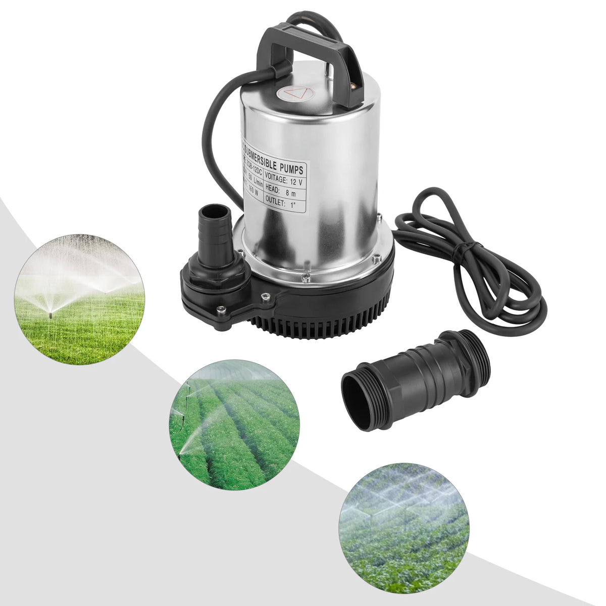 Pompe submersible 12V eaux usées 160 W - 6000 L/h