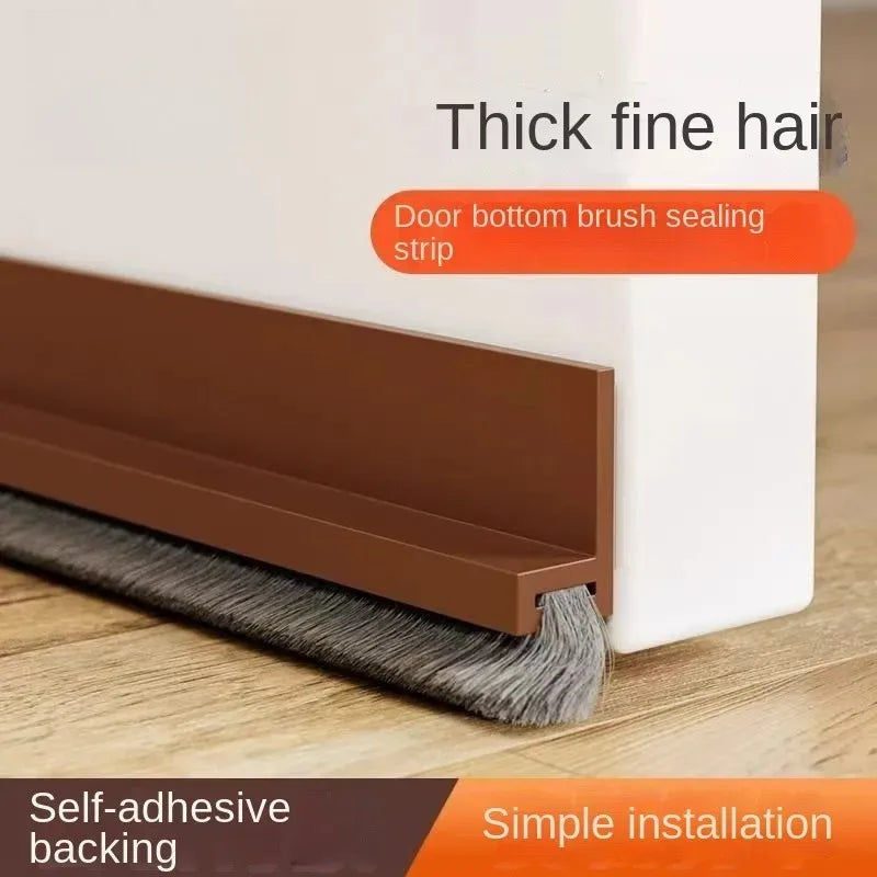 Bas de porte adhésif à brosse 100 cm — joint anti-courants d'air