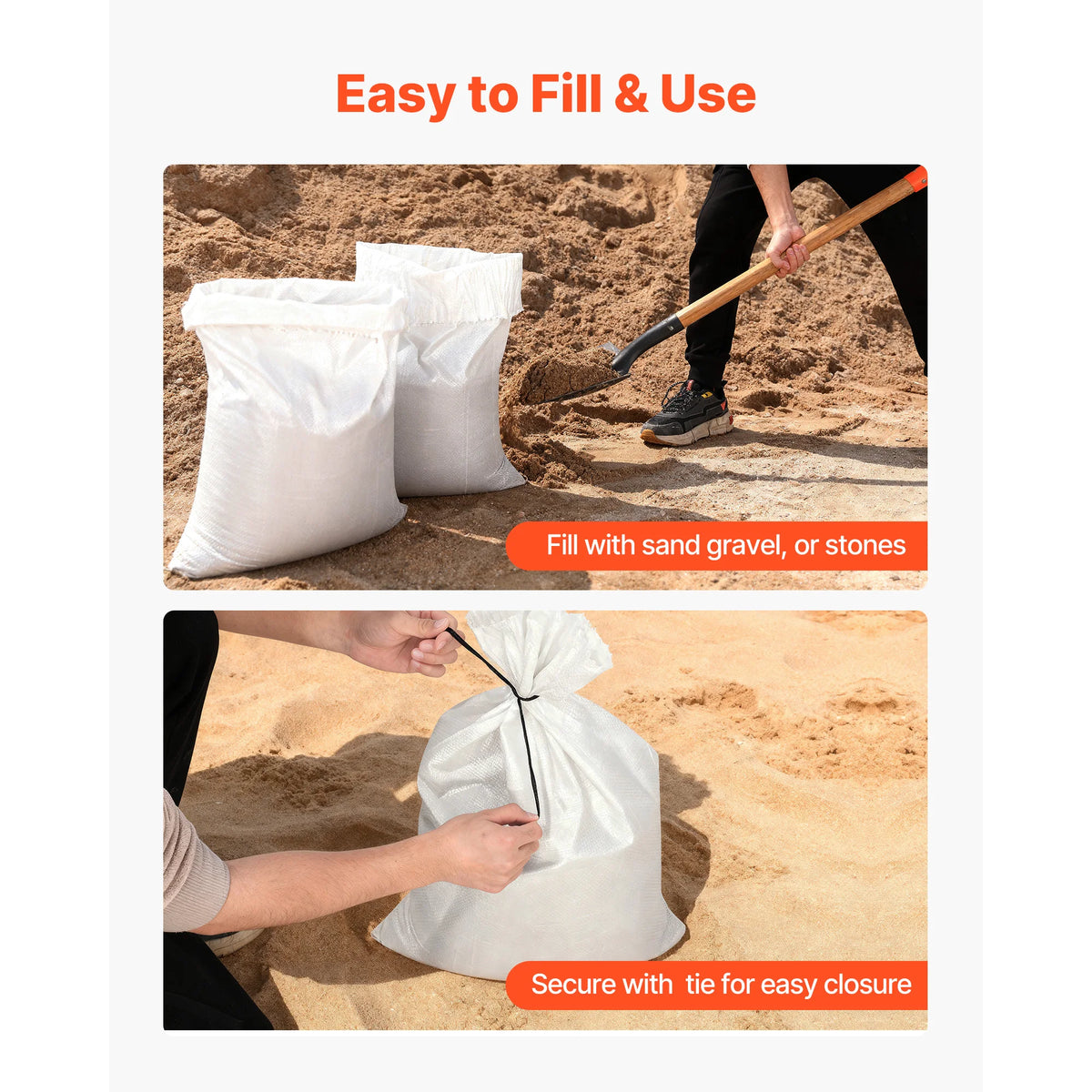Sacs de sable anti-inondation vides en polypropylène tissé