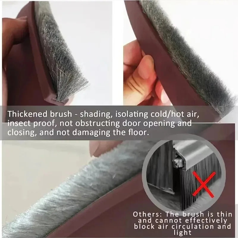 Bas de porte adhésif à brosse 100 cm — joint anti-courants d'air