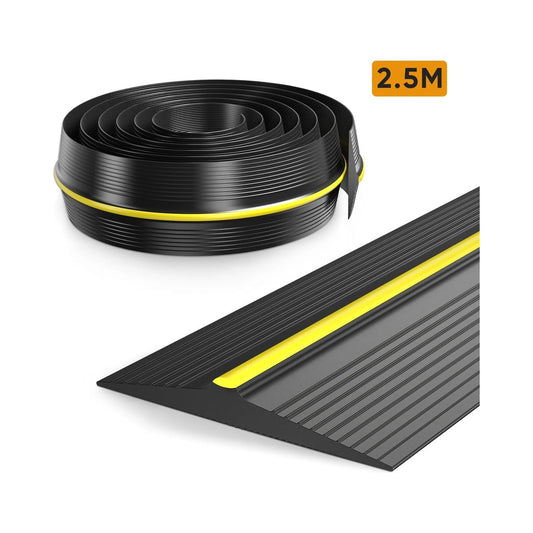 Seuil de porte de garage universel 2,5 m en PVC caoutchouc